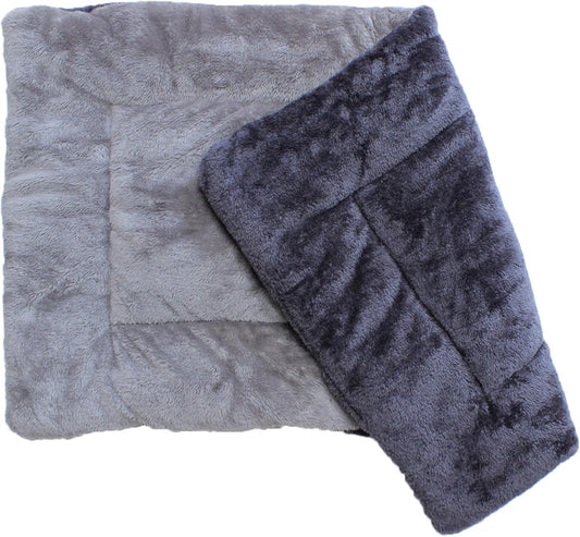 Medium Fleece Dog Crate Mat, Charcoal/Silver, 29 in X 20 In