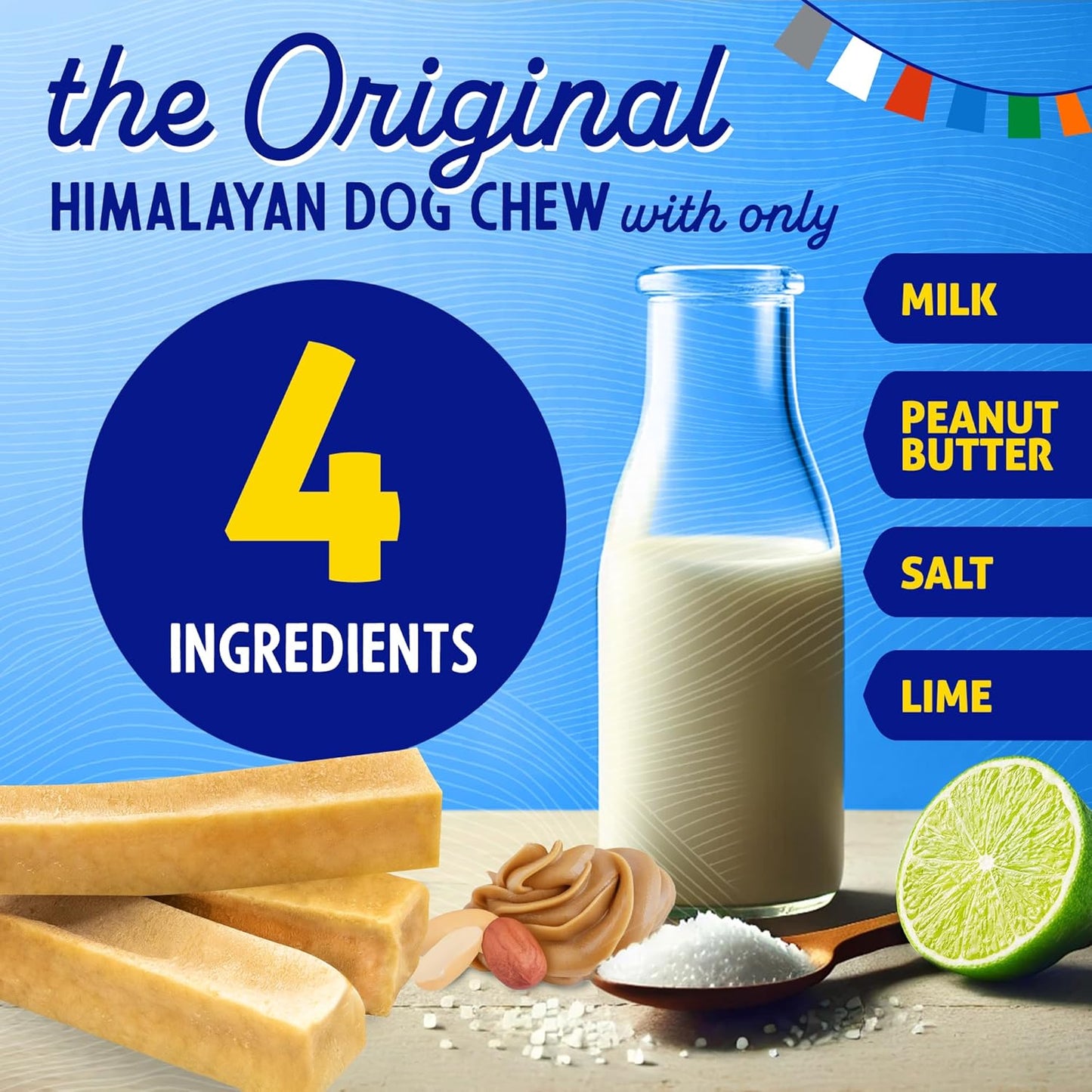 Himalayan Chew Original Yak Cheese Chew, Peanut Butter, 1 X-Large Stick, 5.3 Oz, Gluten Free, Healthy Treats, Grain & Lactose Free 100% Natural, Long Lasting Chews for S over 55 Lbs