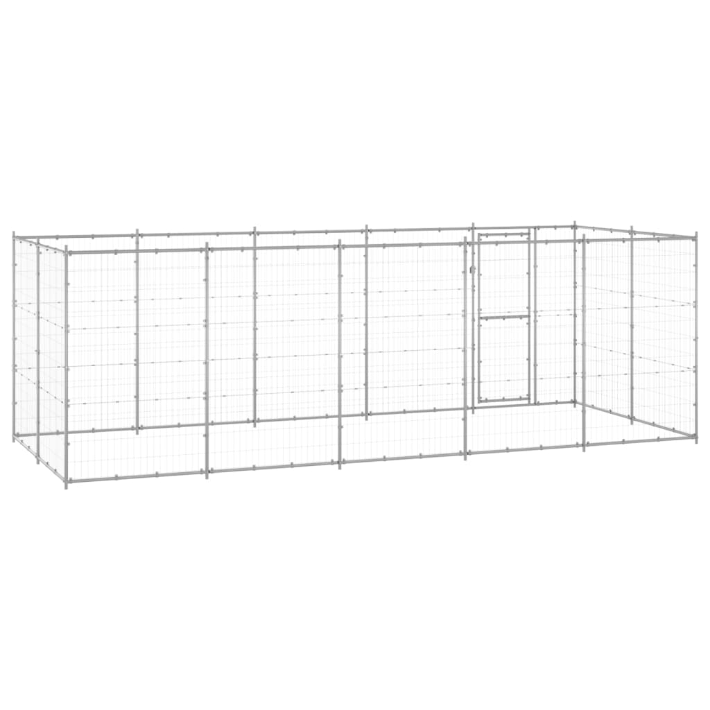 vidaXL Outdoor Dog Kennel Galvanized Steel 130.2 ft²