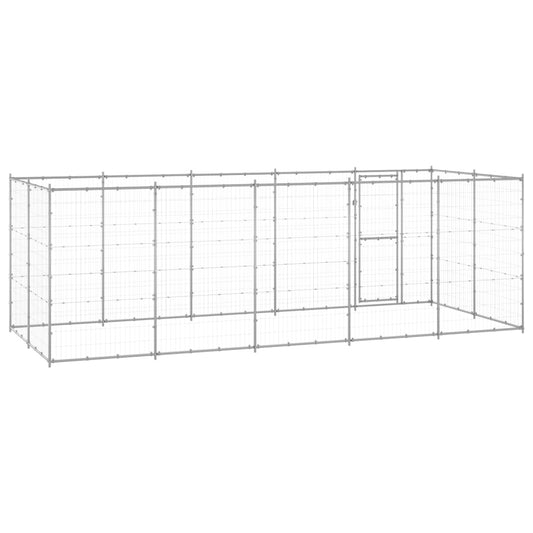vidaXL Outdoor Dog Kennel Galvanized Steel 130.2 ft²