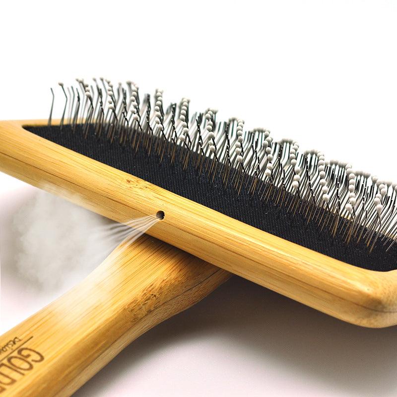 Luxury Bamboo Bliss Pet Grooming Air Cushion Needle Comb