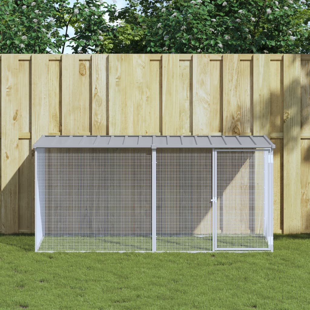 vidaXL Chicken Cage with Roof Metal Chicken Run Animal House Galvanized Steel
