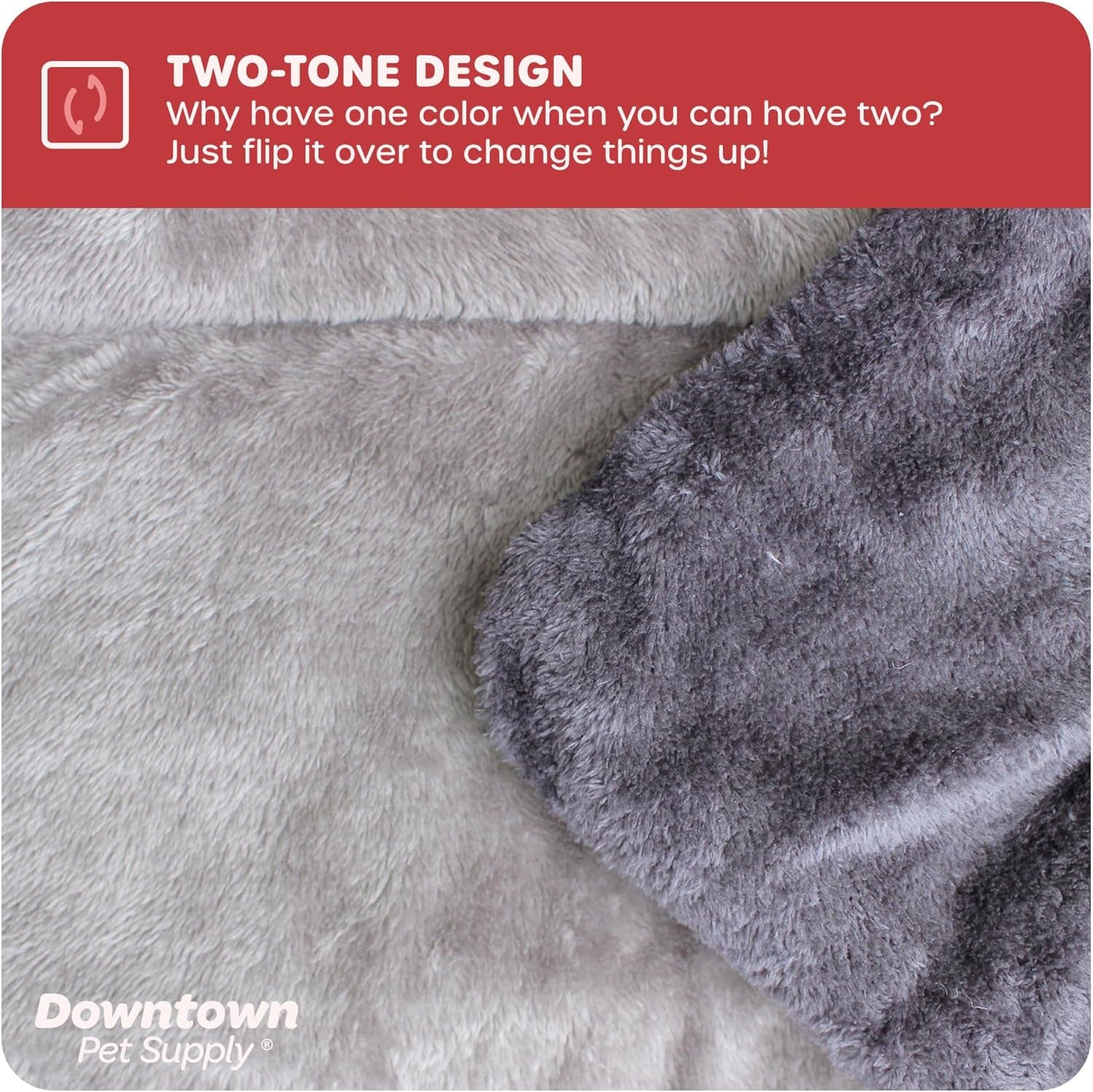 - Large Dog Bed, Comfort Fleece Mat, Charcoal/Silver, 35 in X 22 In