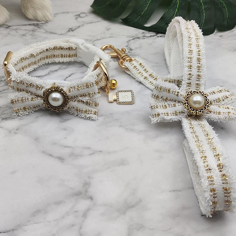 Striped Pet Collar Leash Set: Walk In Style With Your Furry Friend